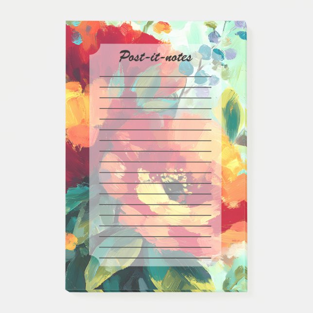 Bloom Vibrant Floral Garden Post-it Notes (Front)