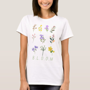 bloom vintage minimalist wildflowers bouquet T-Shirt