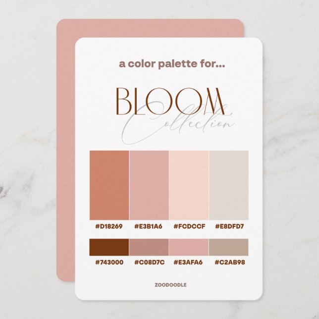 Bloom Wedding Colour Palette Card (Front/Back)