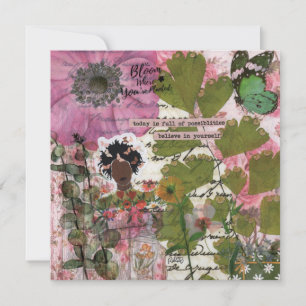 Bloom Where Planted Flat Greeting Card
