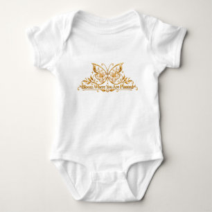 Bloom Where You Are Planted Gold Baby Bodysuit