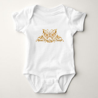 Bloom Where You Are Planted Gold Baby Bodysuit