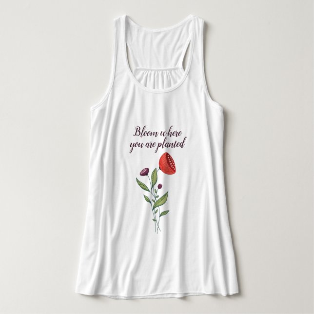 Bloom Where You Are Planted Minimal Wild Flowers Singlet (Design Front)