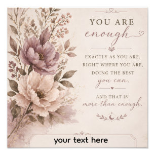Bloom Where You Are Planted – Minimalist Floral Qu Photo Print