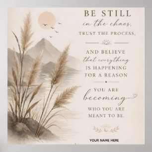 Bloom Where You Are Planted – Minimalist Floral Qu Poster