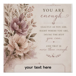 Bloom Where You Are Planted – Minimalist Floral Qu Poster