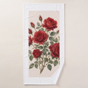 Bloom Where You Are Planted   Vintage Rose Botanic Bath Towel