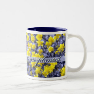 Bloom Where You Are Planted, Yellow Wildflowers Two-Tone Coffee Mug