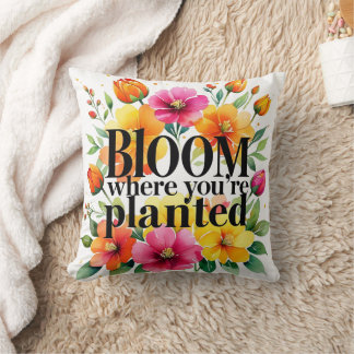 Bloom Where You’re Planted – Vibrant Floral Motiva Cushion