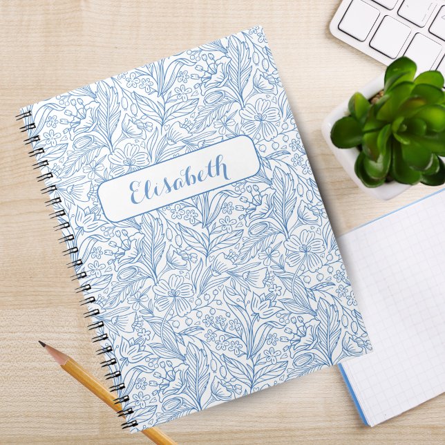 Bloom Where You're Planted: Blue Personalised  Notebook (Bloom Where You're Planted: Blue Personalized Notebook)