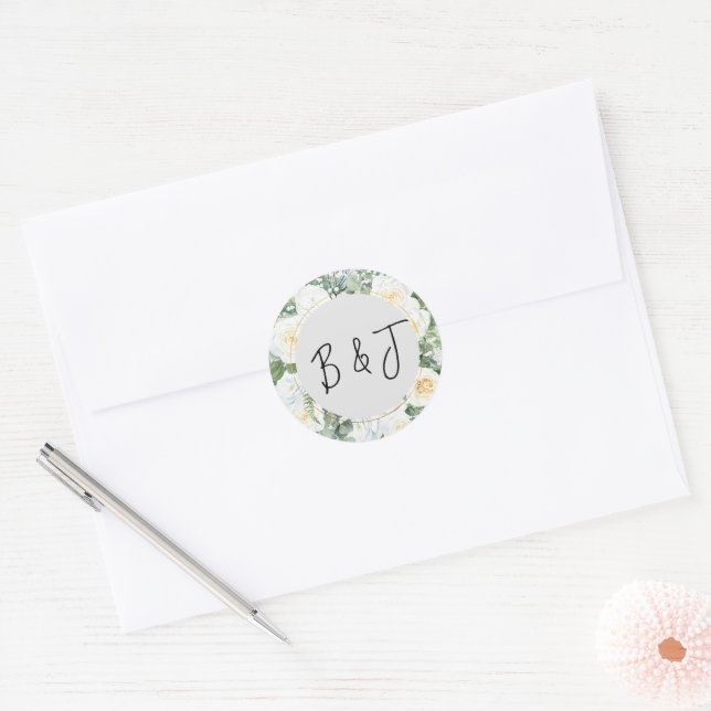 Bloom White Floral Wedding Envelope Seal (Envelope)