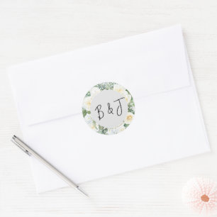 Bloom White Floral Wedding Envelope Seal