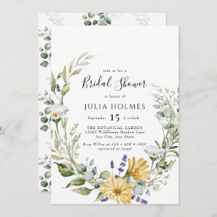 Bloom Wildflower   Meadow Floral   Bridal Shower I Invitation