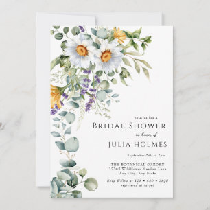 Bloom Wildflower Meadow Floral Bridal Shower Invitation