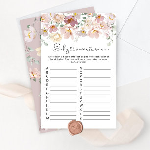 Bloom wildflowers baby name race baby shower game