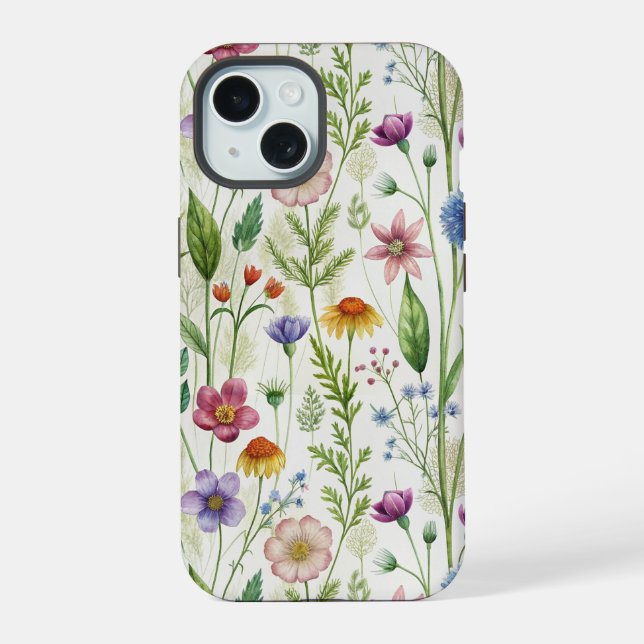 Bloom Wildflowers iPhone 15 Case (Back)