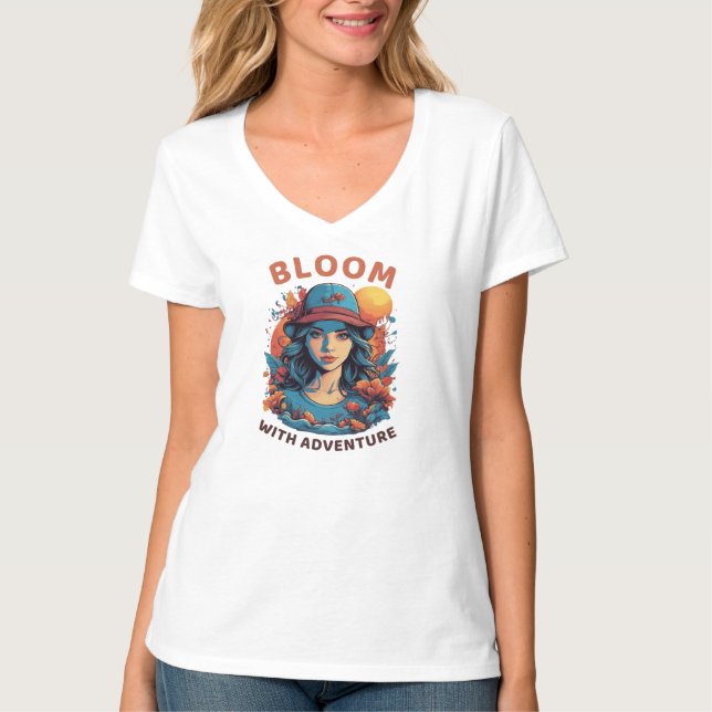 Bloom with Adventure V T-shirt (Front)