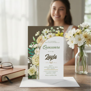 Bloom with Beauty: Elegant Yellow Floral Invitation