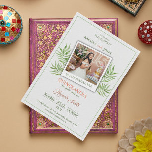 Bloom with Elegance: Floral Quinceañera Invitation