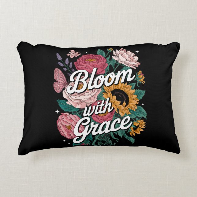Bloom With Grace  Decorative Cushion (Front)