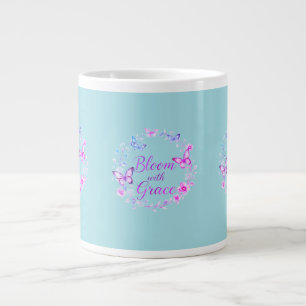"Bloom with Grace" Elegant Quote Mug