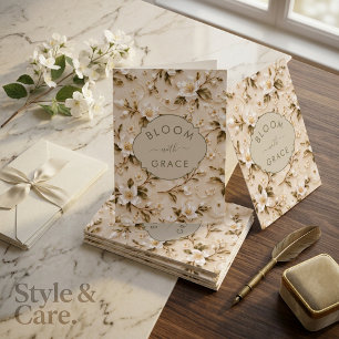 Bloom with Grace Floral Botanical Pattern Greeting Card