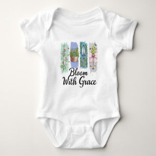 Bloom with Grace Garden Floral Art Baby Bodysuit