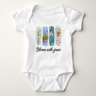 Bloom with Grace Garden Floral Art Baby Bodysuit