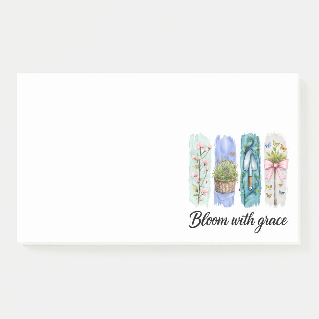 Bloom with Grace Garden Floral Art Post-it Notes (Front)