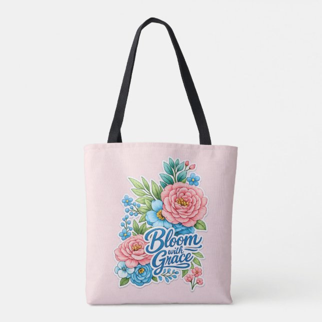 🌸👜 “Bloom with Grace” Tote Bag (Back)