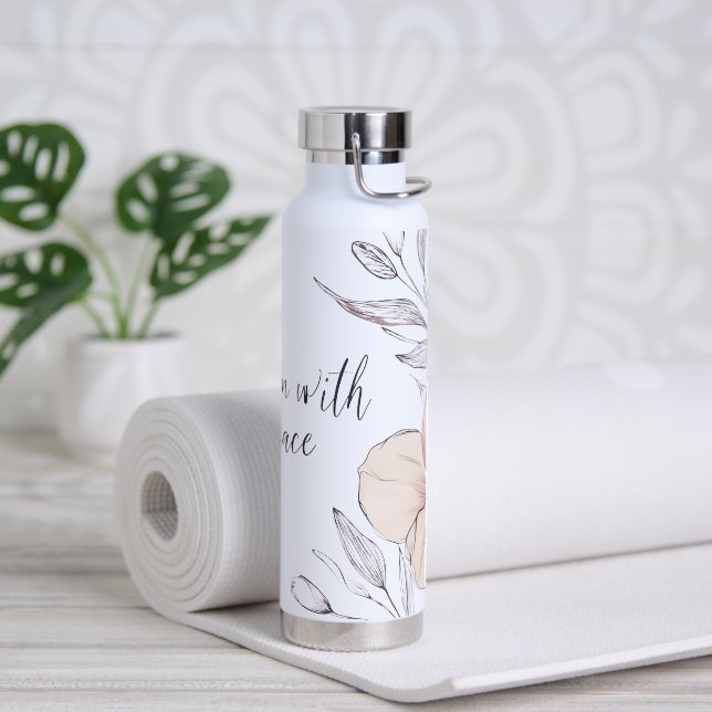 🌸 Bloom with Grace 🌿 Water Bottle (Yoga)