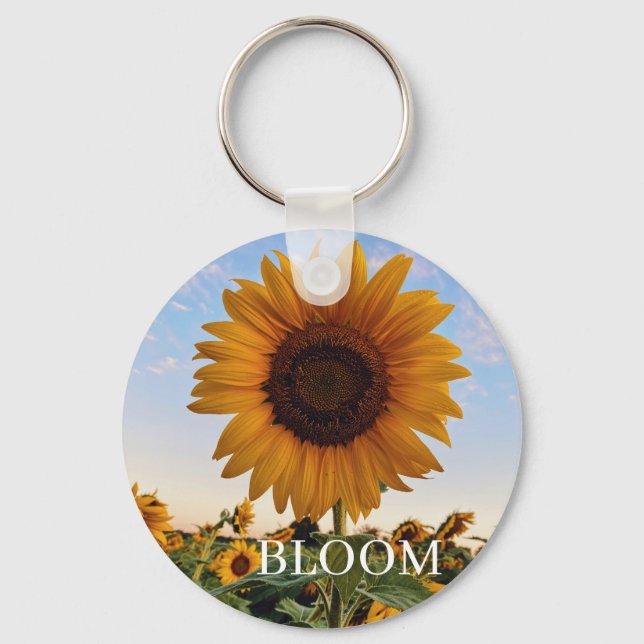 Bloom with Joy - Uplifting Sunflower Key Ring (Front)