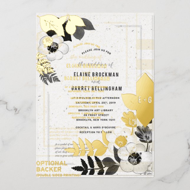  Bloom with Love: Eco-Friendly Black & White Plant (Front)