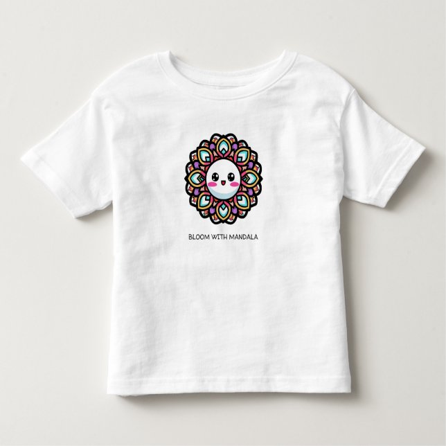 Bloom with Mandala Flower Design Toddler T-Shirt (Front)