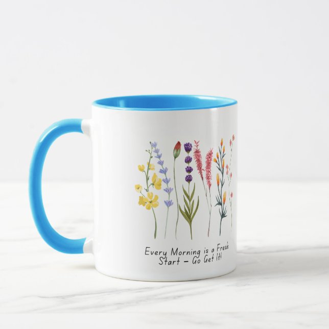 Bloom with Positivity_Motivational Wildflower Mug (Left)