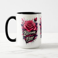 Bloom Without Fear Rose Floral Two-Tone Coffee Mug