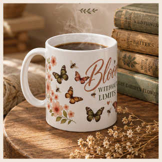 Bloom Without Limits Graphic Boho Coffee Mug