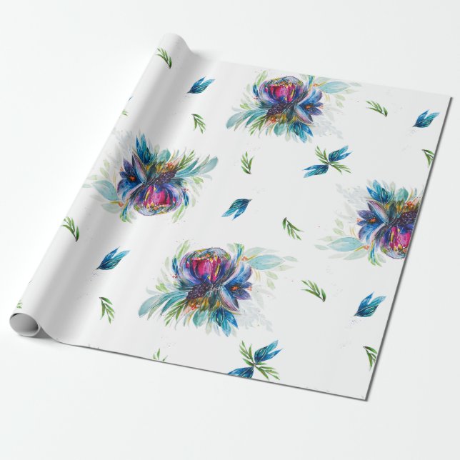 Bloomage Peony Signature Floral Wrapping Paper (Unrolled)