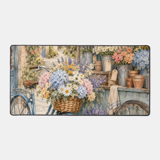 Bloomcore Flower Market Bicycle Desk Mat (Front)