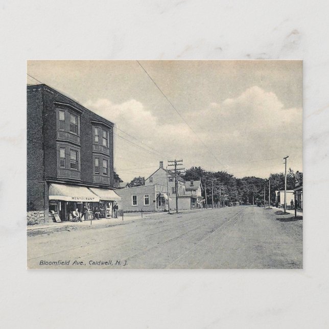 Bloomfield Ave, Caldwell, NJ Vintage Postcard (Front)