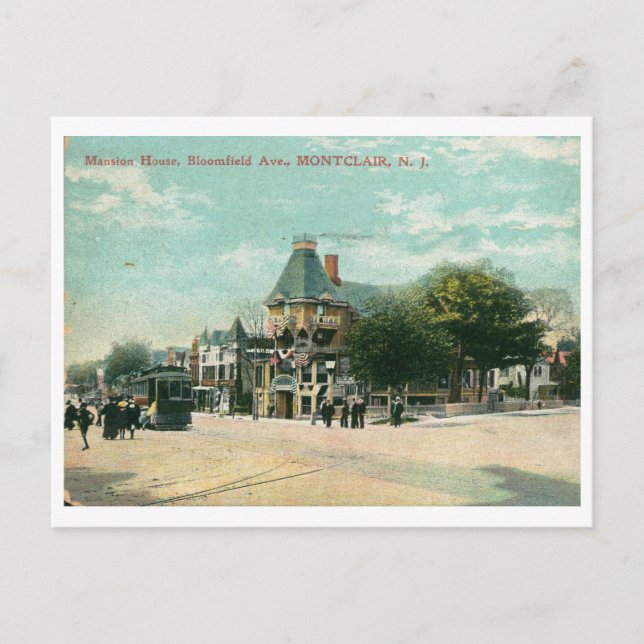 Bloomfield Ave., Montclair NJ 1908 Vintage Postcard (Front)