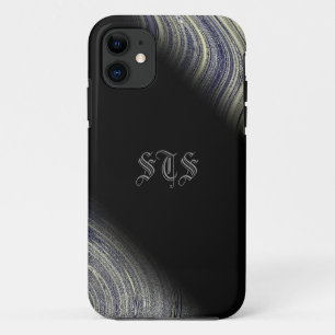 Bloomin Blue Fractal Glimmer Monogram iPhone Case-Mate iPhone Case