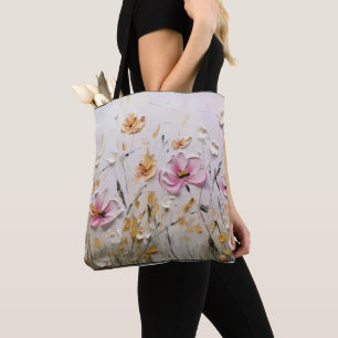 : Bloomin' Bold: Abstract Pink Flower Custom Tote