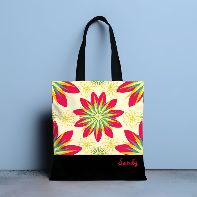 Bloomin' Good Start Floral Modern Personalized Tote Bag (Creator Uploaded)