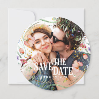 Bloomin’ Whimsy" Wildflower Save The Date Card