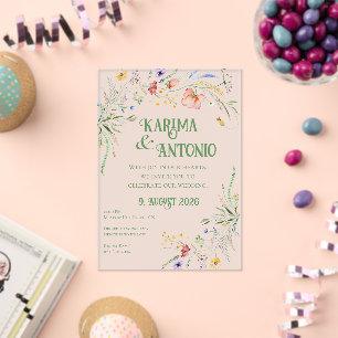 Bloomin’ Whimsy Wildflowers Acrylic Invitations