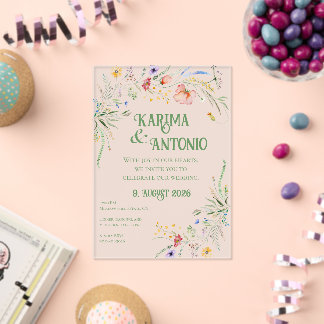 Bloomin’ Whimsy Wildflowers Acrylic Invitations