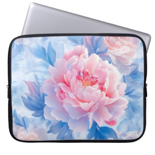 Blooming Abstract Watercolor Peony  Laptop Sleeve