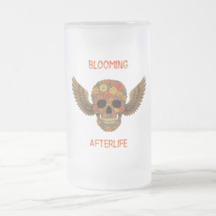 Blooming Afterlife  Frosted Glass Beer Mug