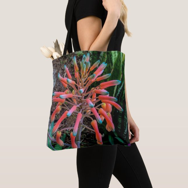 Blooming Aloe Plant Tote (Close Up)